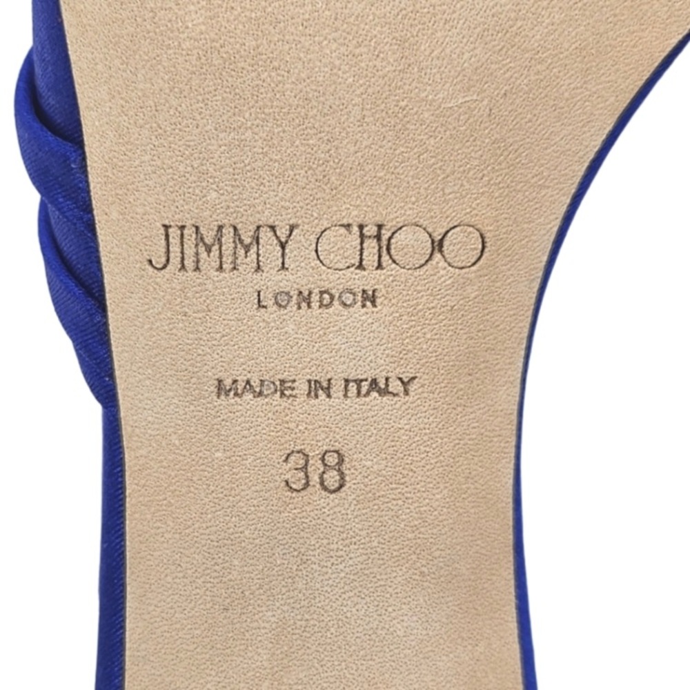 Jimmy Choo Royal Blue Satin Heels - Picture 4 of 11